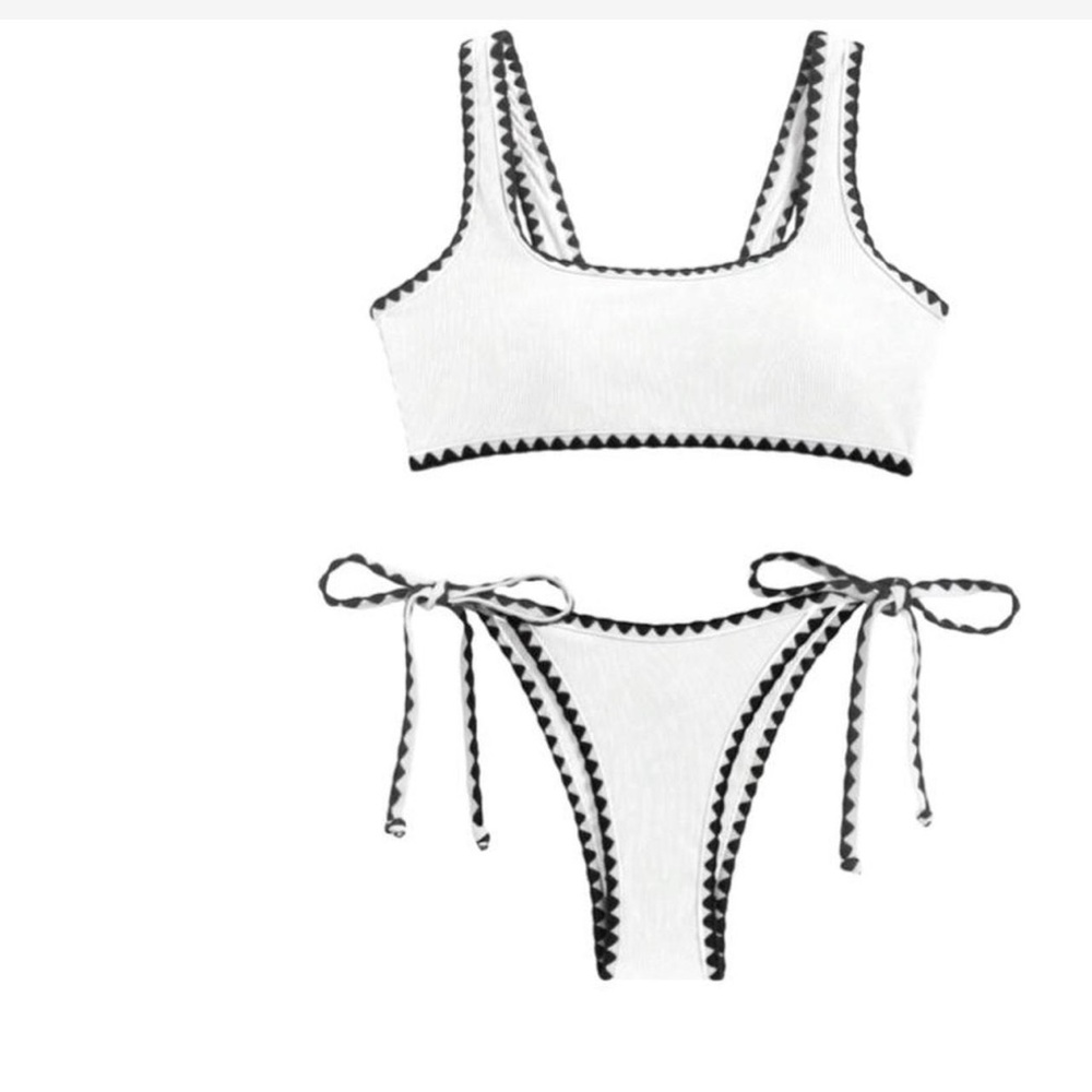 Chic Black and White Bikini Set